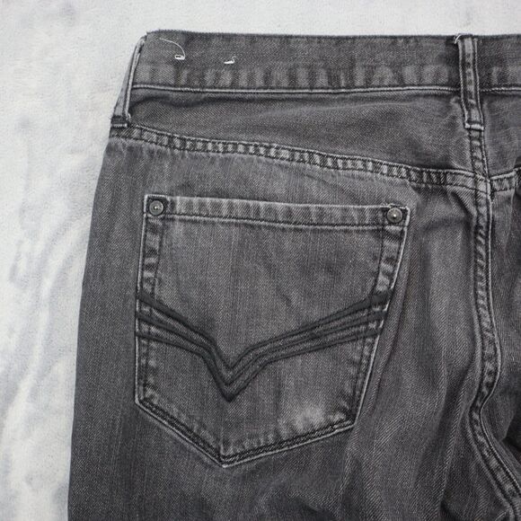 Guess Pants Mens 34 Gray Delmar Slim Straight Button Pocket Cotton Denim Jeans - Picture 13 of 16